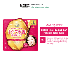MẶT NẠ KOSE CHỐNG NHĂN DA CAO CẤP PREMIUM CLEAR TURN 40 MIẾNG