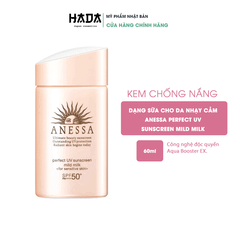Kem Chống Nắng Dạng Sữa Cho Da Nhạy Cảm Anessa Perfect UV Sunscreen Mild Milk 60ml