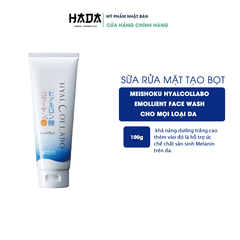 Sữa Rửa Mặt Tạo Bọt Meishoku Hyalcollabo Emollient Face Wash Cho Mọi Loại Da 100g