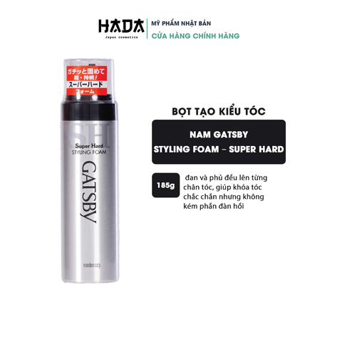 Bọt tạo kiểu tóc Gatsby Wet & Hard Styling Foam 185g