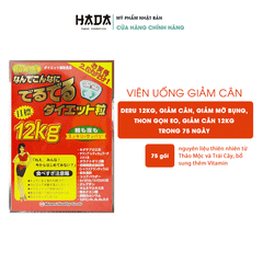 Viên Uống Giảm Cân DERU DERU 12Kg, Giảm Cân, Giảm Mỡ Bụng, Thon Gọn Eo, Giảm Cân 12Kg trong 75 Ngày (Hộp 75 gói)
