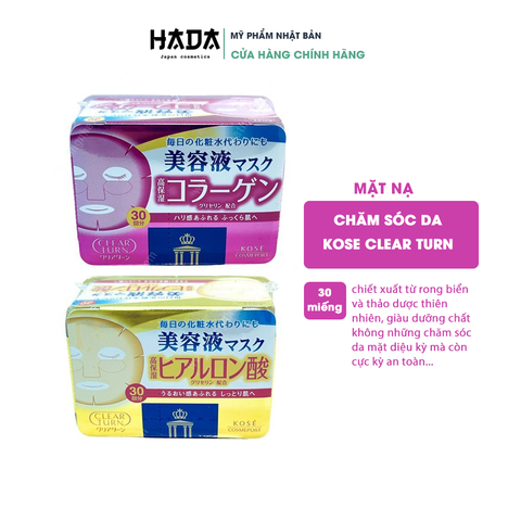 MẶT NẠ DƯỠNG ẨM DA CLEAR TURN 30 miếng