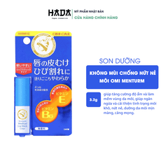 SON DƯỠNG KHÔNG MÙI CHỐNG NỨT NẺ MÔI OMI MENTURM 3,2G