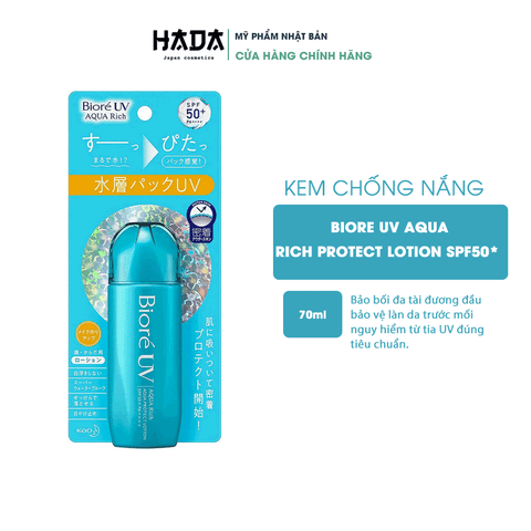 Kem Chống Nắng Biore UV Aqua Rich Protect Lotion SPF50* Nhật Bản 70ml