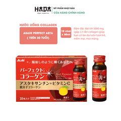 Nước Uống Collagen Asahi Perfect Asta 50ml * 10 chai màu đỏ ( Trên 30 tuổi)