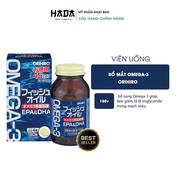 Viên uống bổ mắt Omega-3 Orihiro 180 viên