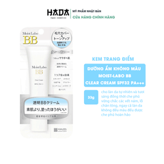 Kem Meishoku Trang Điểm Dưỡng Ẩm Không Màu 33g Moist-Labo BB Clear Cream SPF32 PA+++