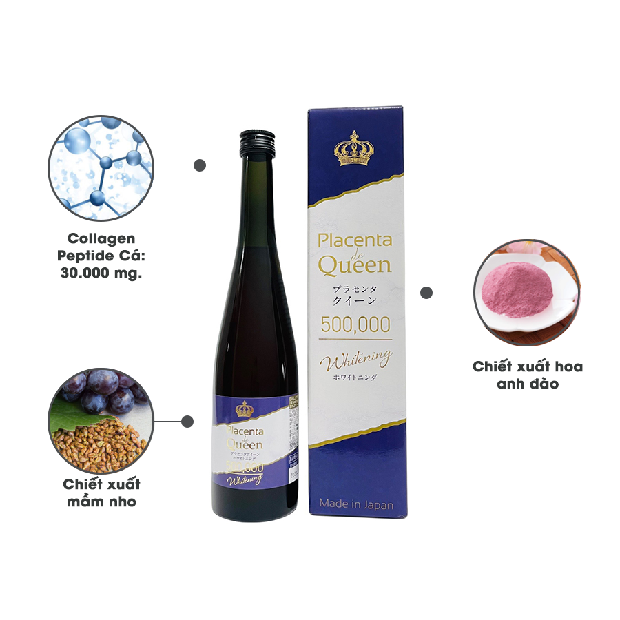 Nước uống trắng da mờ nám Placenta de Queen 500,000
