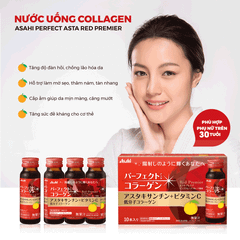 Nước Uống Collagen Asahi Perfect Asta 50ml * 10 chai màu đỏ ( Trên 30 tuổi)