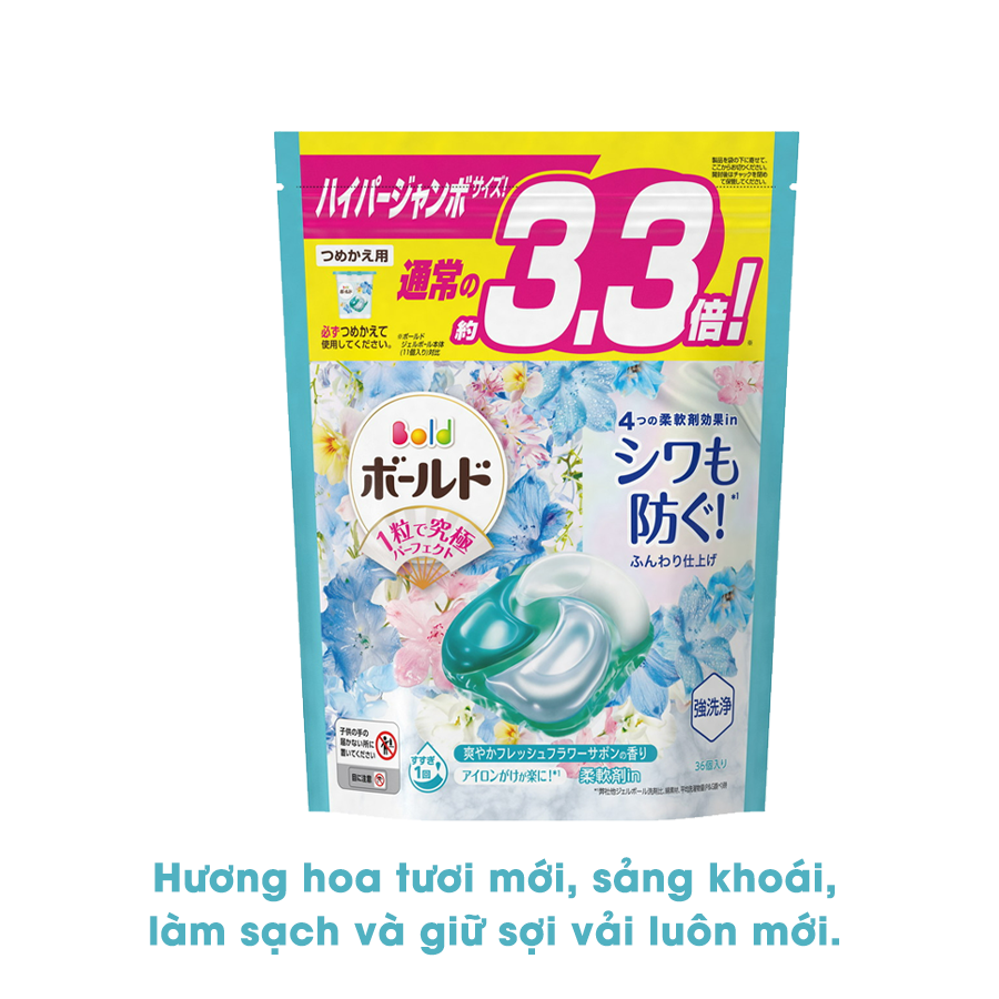 VIÊN GIẶT XẢ GEL BALL 3D TÚI 36 VIÊN