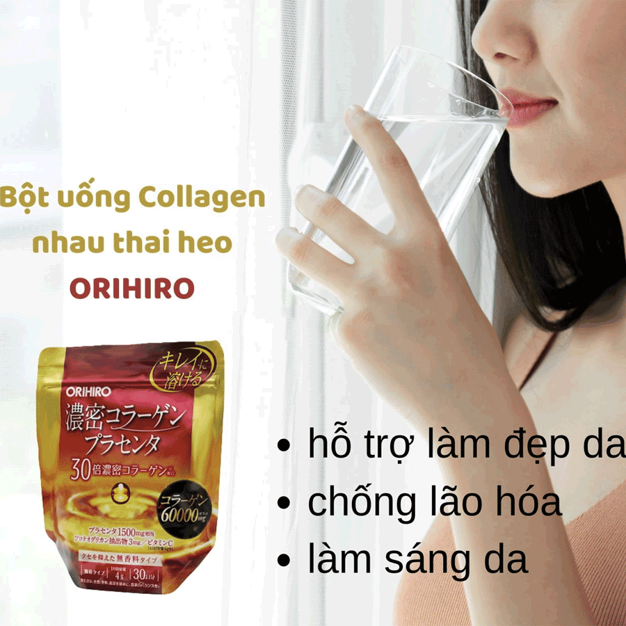 Bột Collagen nhau thai heo Orihiro 60000mg