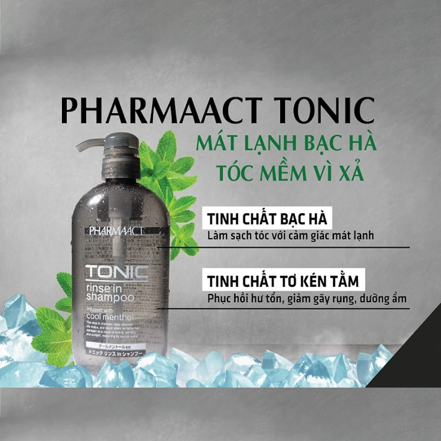 Dầu gội xả Nam cho tóc gàu Tonic Pharmaact 600ml