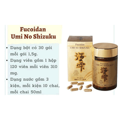 Fucoidan Umi No Shizuku Hỗ Trợ Điều Trị Ung Thư Nhật Bản hộp vàng 120 viên