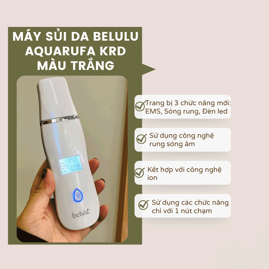 Máy sủi da Belulu Peeling Aquarufa KRD - 1027D Nhật Bản