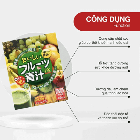 Bột Trái Cây Tổng Hợp Aojiru Enzyme Dx - Hộp 24 Gói