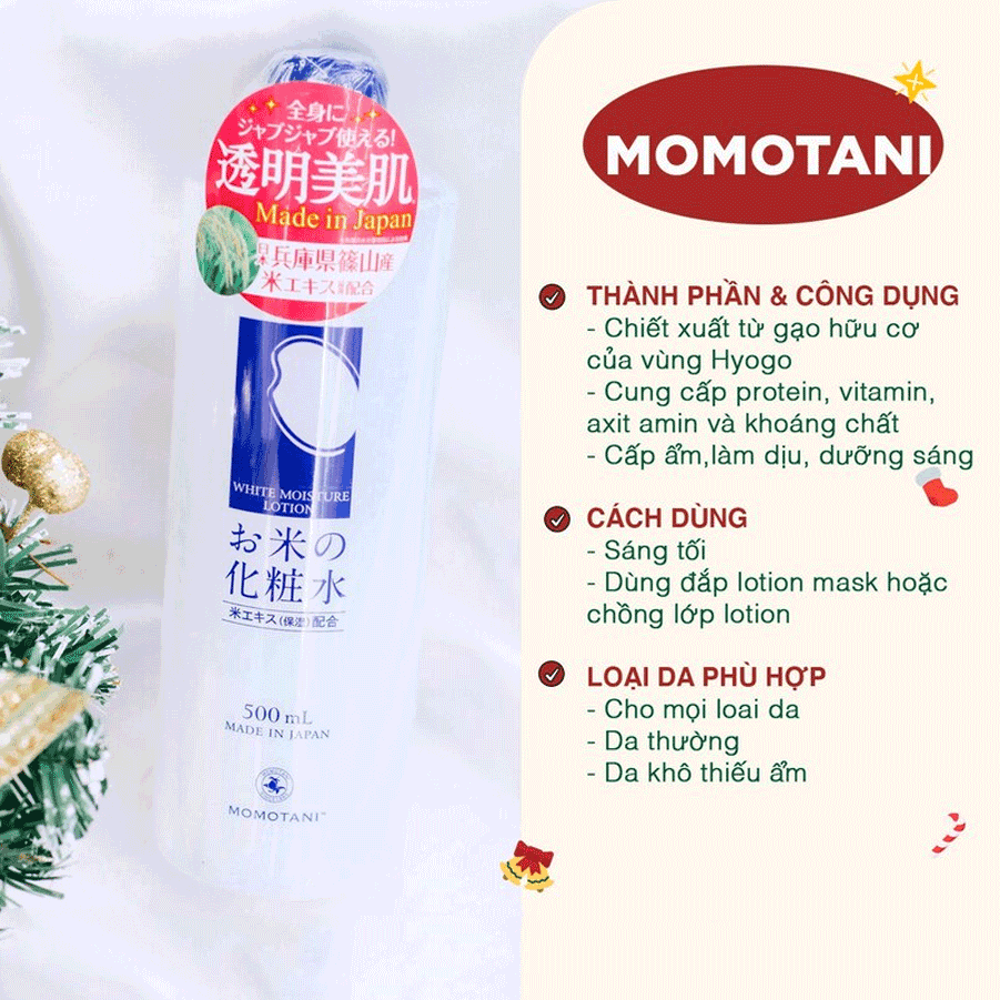 Nước Hoa Hồng Dưỡng Trắng MOMOTANI White moisture lotion 500ml