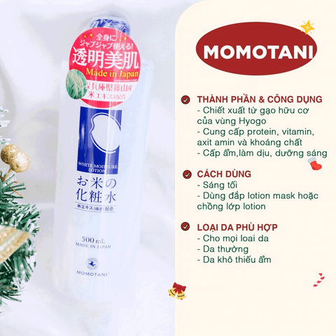 Nước Hoa Hồng Dưỡng Trắng MOMOTANI White moisture lotion 500ml