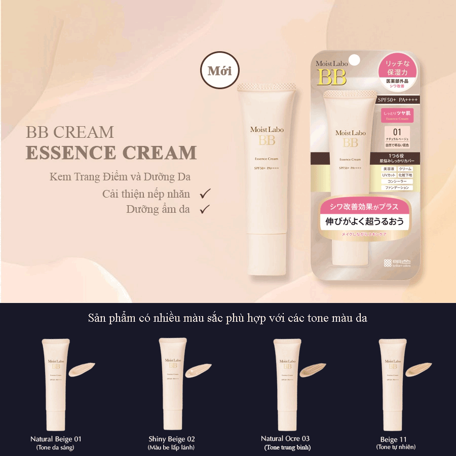 KEM TRANG ĐIỂM DƯỠNG ẨM MEISHOKU MOIST-LABO BB - Màu 1