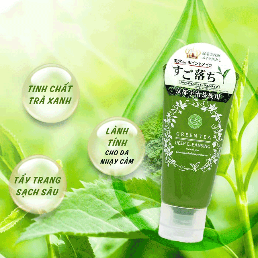 Gel tẩy trang trà xanh nhật bản santa marché green tea deep cleansing 70g