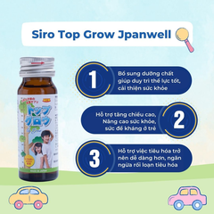 Siro Top Grow Jpanwell hỗ trợ tăng chiều cao, sức đề kháng cho trẻ em (10 chai x 30ml)