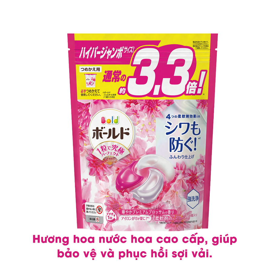 VIÊN GIẶT XẢ GEL BALL 3D TÚI 36 VIÊN