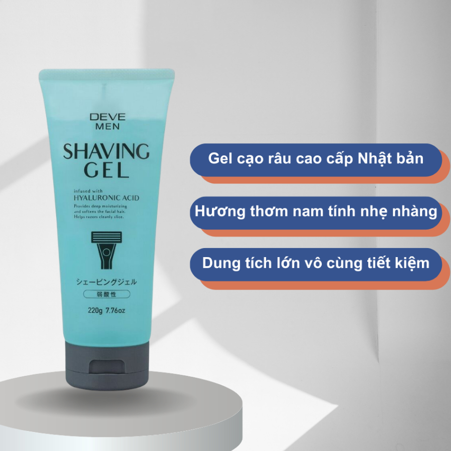 GEL CẠO RÂU DEVE MEN SHAVING NHẬT BẢN (TUÝP 220G)