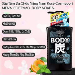 SỮA TẮM THAN HOẠT TÍNH DÀNH CHO NAM SOFTYMO 550ml
