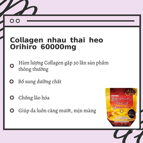 Bột Collagen nhau thai heo Orihiro 60000mg