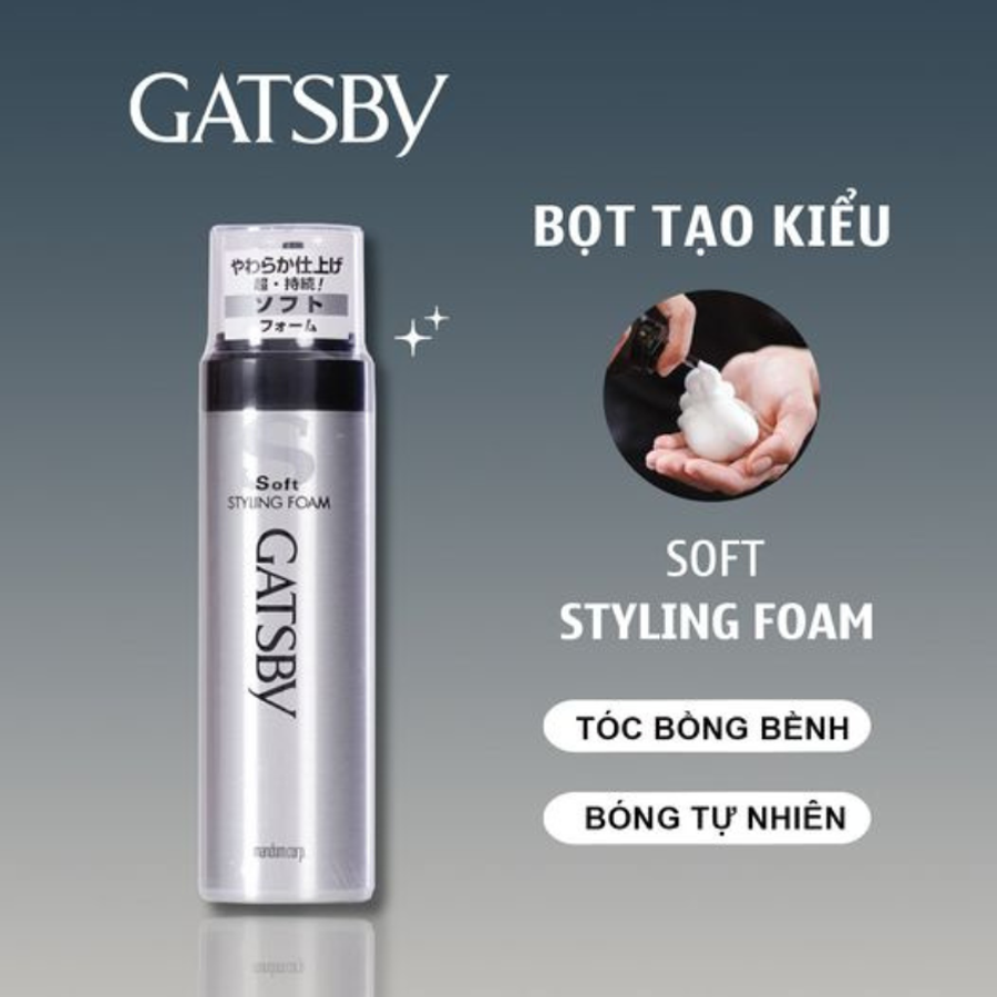Bọt tạo kiểu tóc Gatsby Wet & Hard Styling Foam 185g