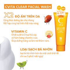 Meishoku C vita Clear Facial Wash - Sữa rửa mặt sáng da C vita