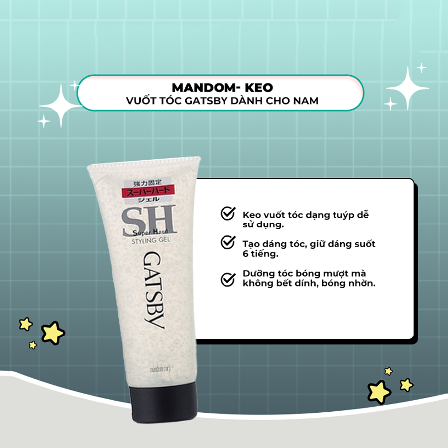 Gel Vuốt Tóc GATSBY STYLING GEL SUPER HARD 200ml
