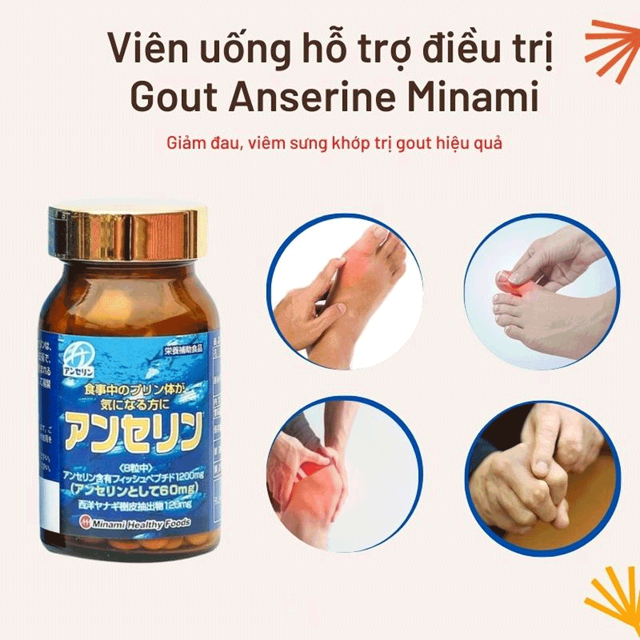 Viên Uống Hỗ Trợ Điều Trị Bệnh Gout Anserine Minami Nhật Bản 240 viên