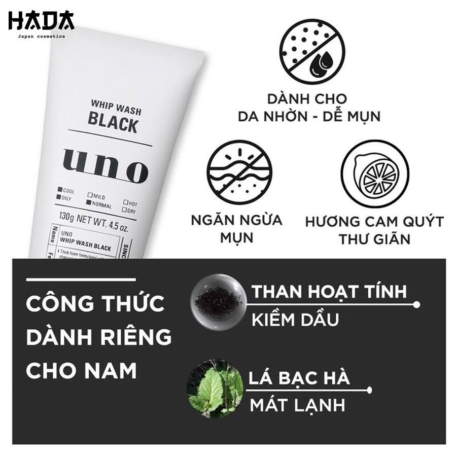Sữa Rửa Mặt UNO Tạo Bọt Sạch Nhờn 130g
