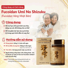 Fucoidan Umi No Shizuku Hỗ Trợ Điều Trị Ung Thư Nhật Bản hộp vàng 120 viên
