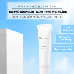 Kem Meishoku Trang Điểm Dưỡng Ẩm Không Màu 33g Moist-Labo BB Clear Cream SPF32 PA+++