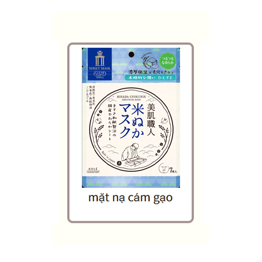 Mặt Nạ Siêu Cấp Ẩm Kosé-Clear Turn Bihada 7 Miếng