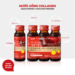 Nước Uống Collagen Asahi Perfect Asta 50ml * 10 chai màu đỏ ( Trên 30 tuổi)