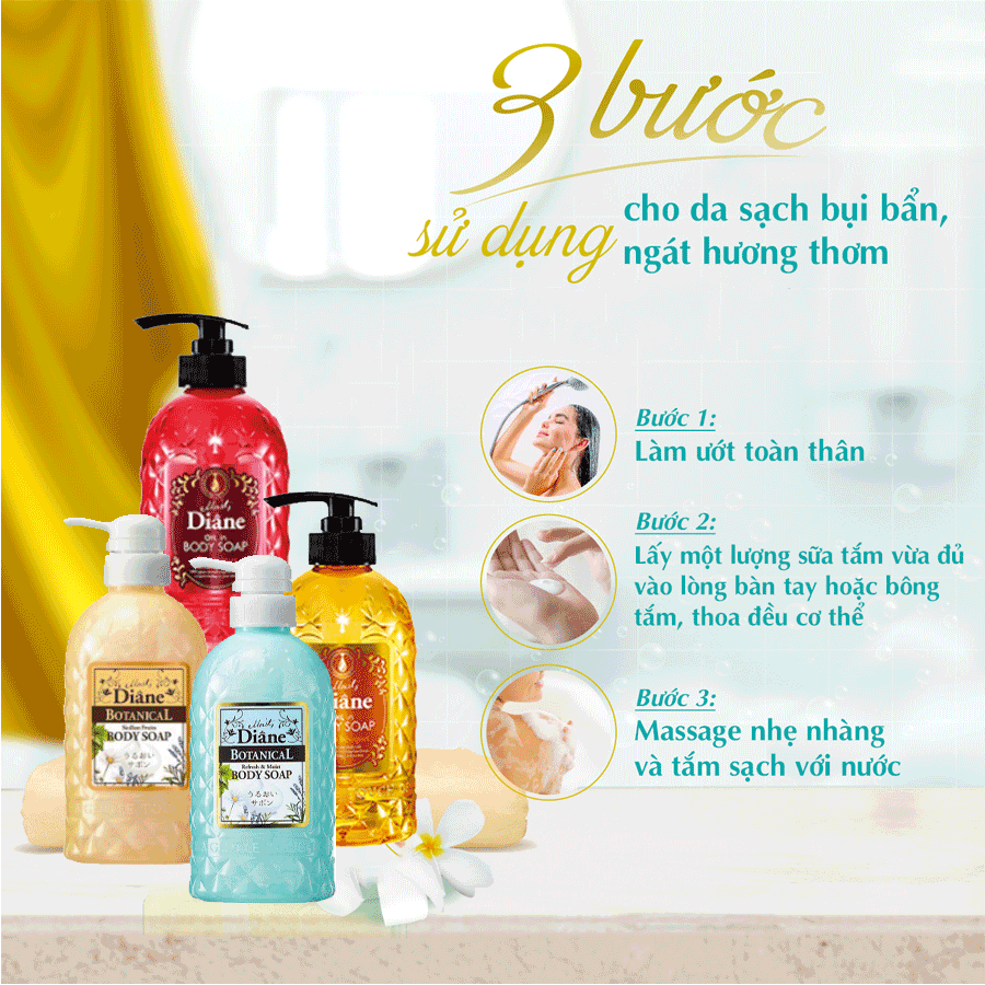 Sữa tắm dưỡng ẩm mềm da Diane Oil in Body Soap Nhật Bản 500ml