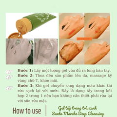 Gel tẩy trang trà xanh nhật bản santa marché green tea deep cleansing 70g
