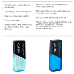 Nước Hoa Nam Secret Style Gatsby 60Ml