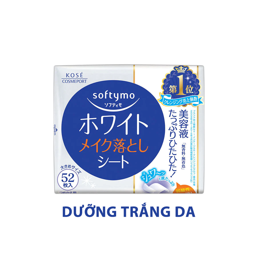 KHĂN ƯỚT TẨY TRANG SOFTYMO GÓI REFILL 52 MIẾNG
