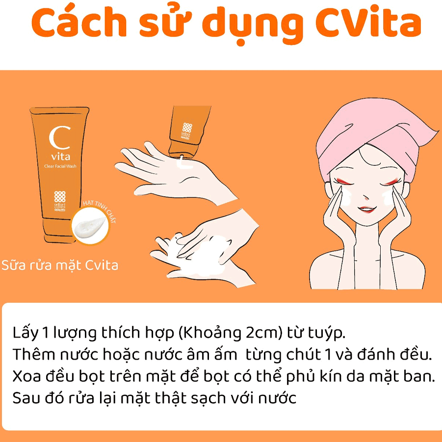Meishoku C vita Clear Facial Wash - Sữa rửa mặt sáng da C vita