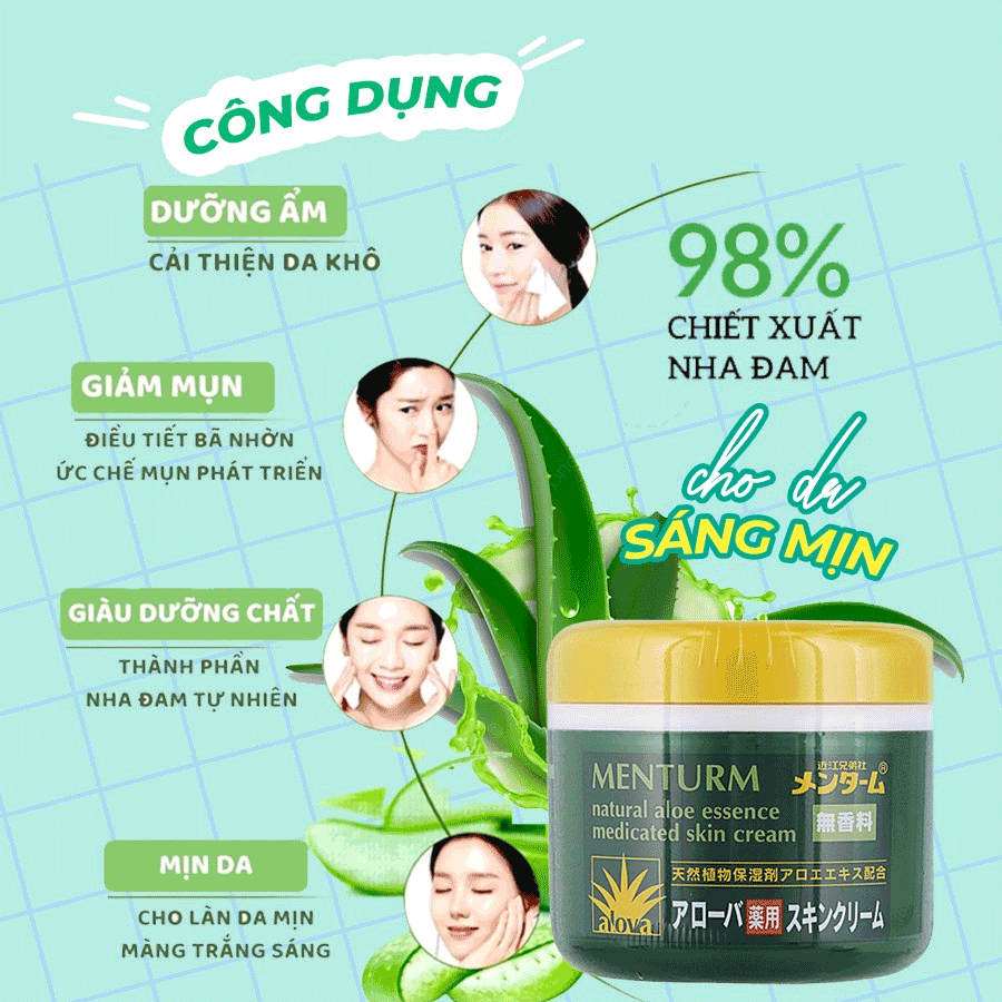 KEM DƯỠNG ẨM LÀM MỀM MỊN DA CHIẾT XUẤT LÔ HỘI OMI MENTURM 185g