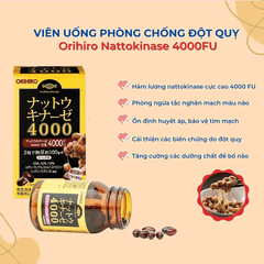 Viên uống chống đột quỵ Nattokinase 4000FU Orihiro 60 viên