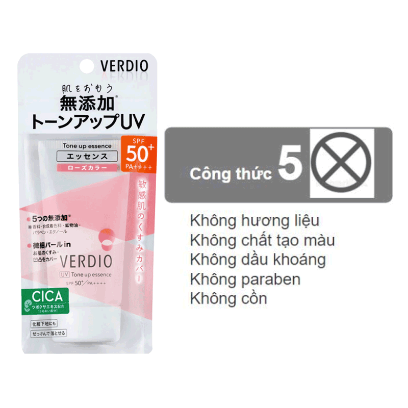 TINH CHẤT CHỐNG NẮNG NÂNG TONE SÁNG HỒNG DÀNH CHO DA NHẠY CẢM OMI VERDIO SPF50+ PA++++ 50G ( NHÃN HỒNG)