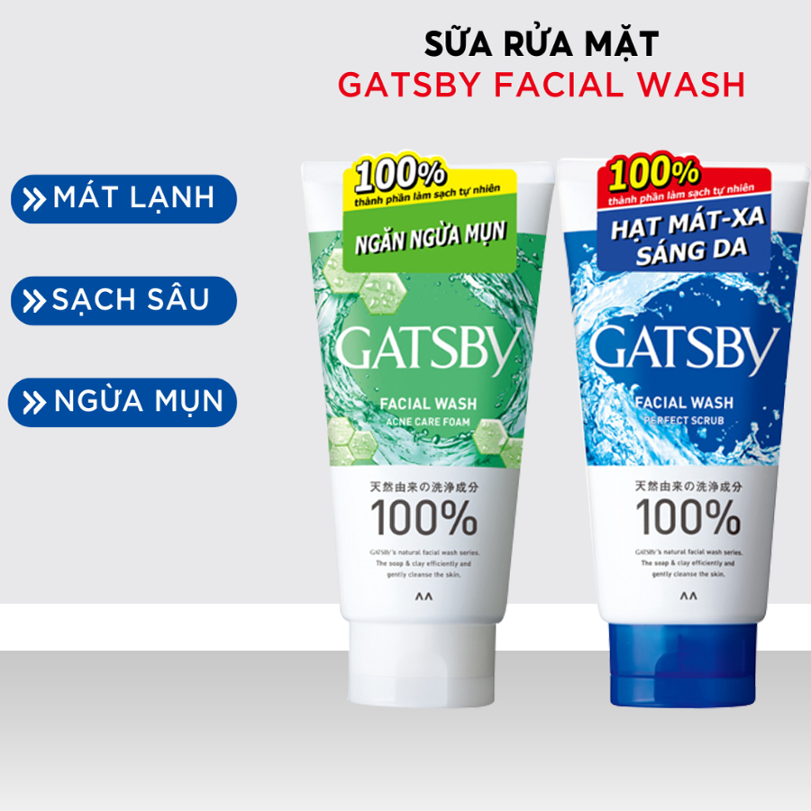 SỮA RỬA MẶT GATSBY FACIAL WASH PERFECT SCRUB 130g