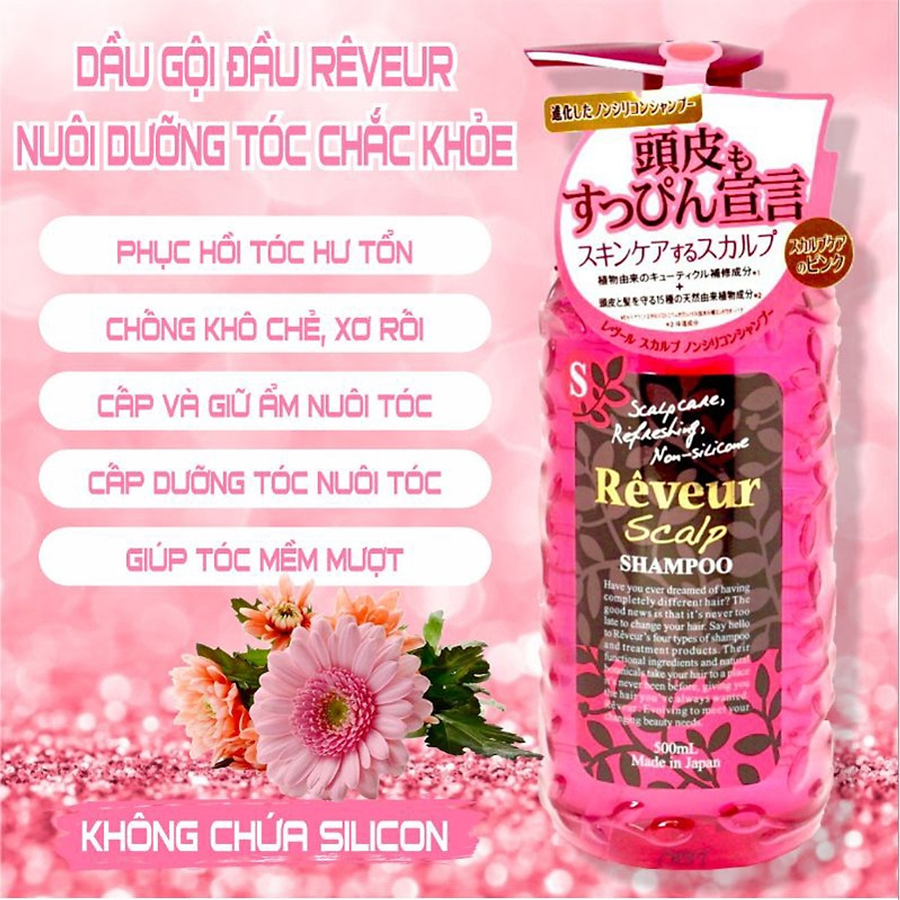 Dầu gội,dầu xả chăm sóc da đầu và ngăn ngừa gàu ngứa Rêveur 500ml