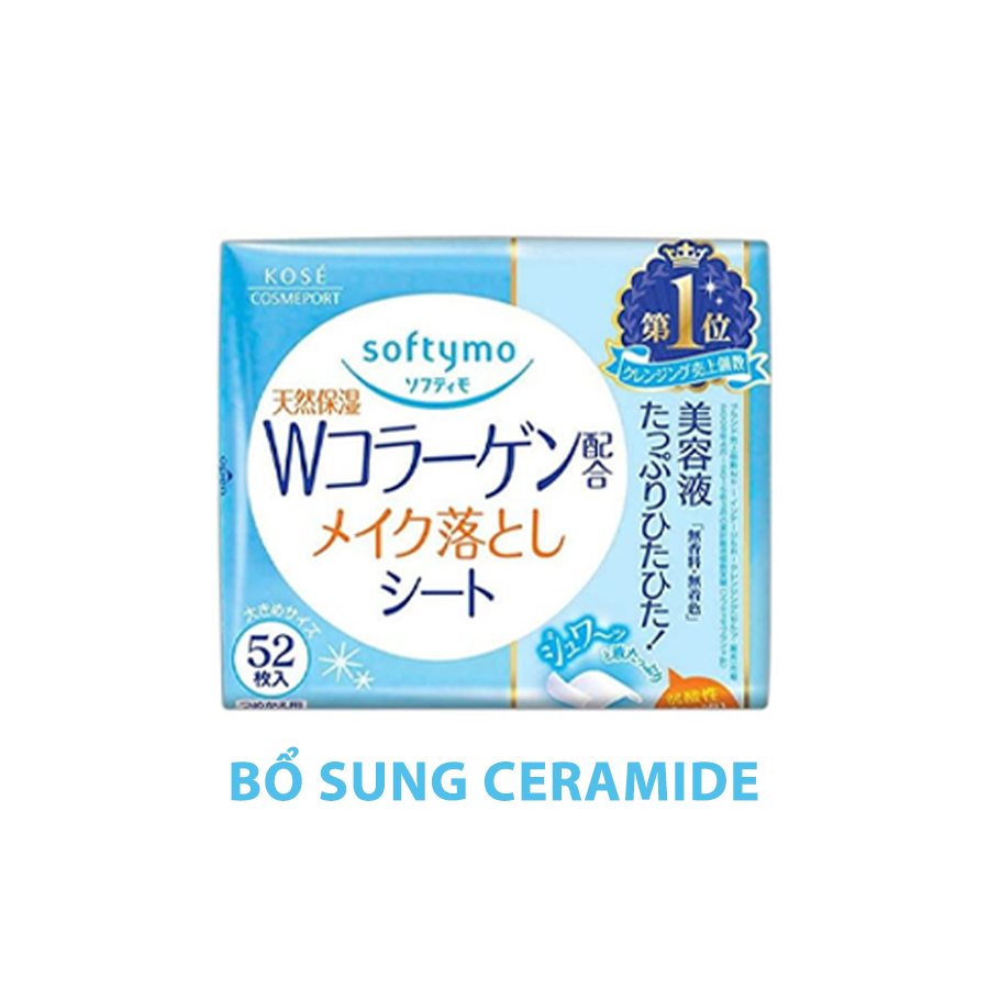 KHĂN ƯỚT TẨY TRANG SOFTYMO GÓI REFILL 52 MIẾNG