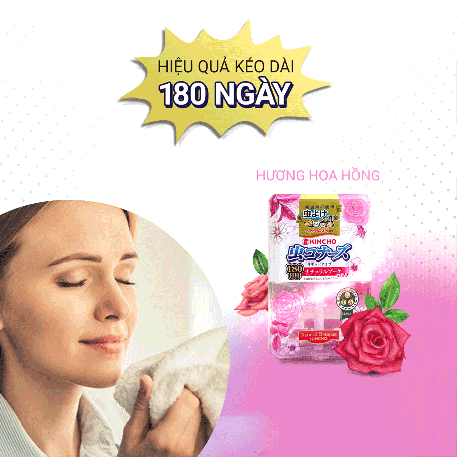 Hộp làm thơm phòng và đuổi muỗi Kincho dạng dung dịch 180 ngày
