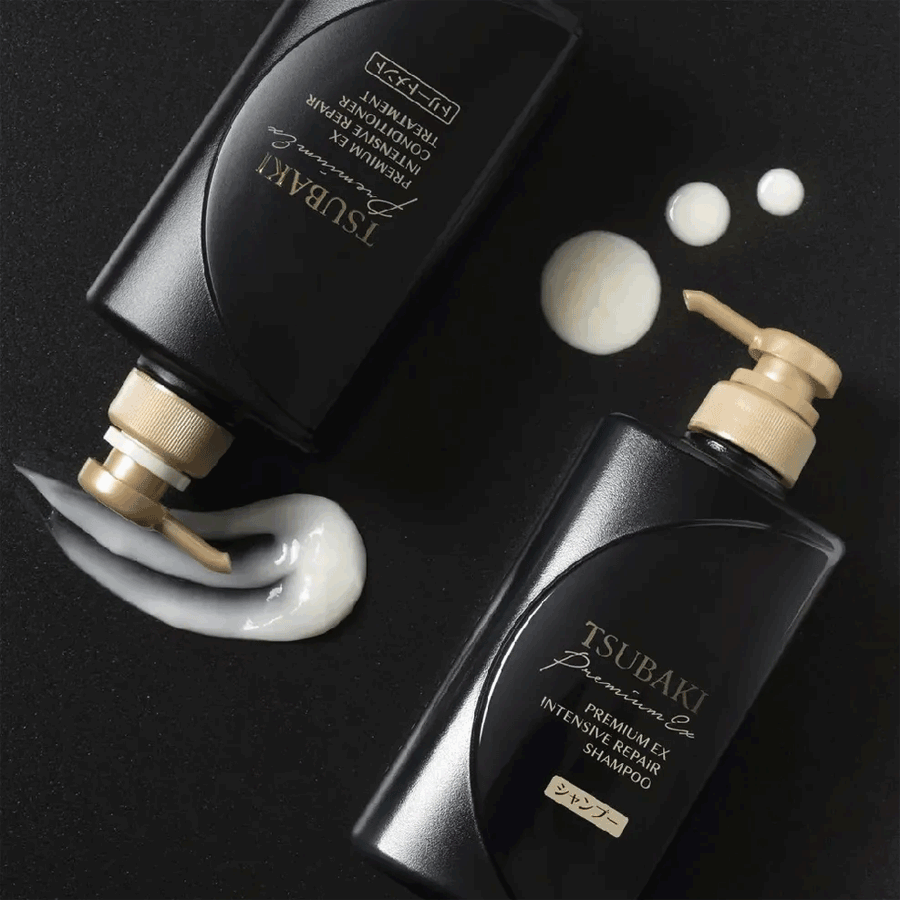 Bộ Đôi Gội Xả Phục Hồi Hư Tổn Nặng & Giảm Gãy Rụng - Công Nghệ Ion Tsubaki Premium EX Intensive Repair 490ml